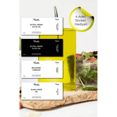 Perotti Molivet 3'lü Gold Kapak Cam Yağdanlık Sosluk Sirkelik 350-500-750 ml - 7