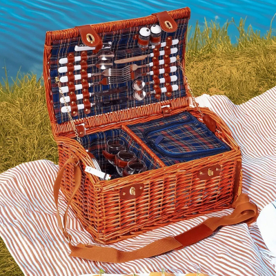 Perotti Picno Italy 4 Kişilik Piknik Sepeti Koyu Kahve - PEROTTİ