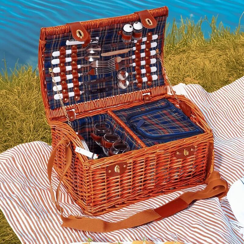 Perotti Picno Italy 4 Kişilik Piknik Sepeti Koyu Kahve - 1