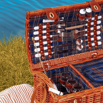 Perotti Picno Italy 4 Kişilik Piknik Sepeti Koyu Kahve - 2