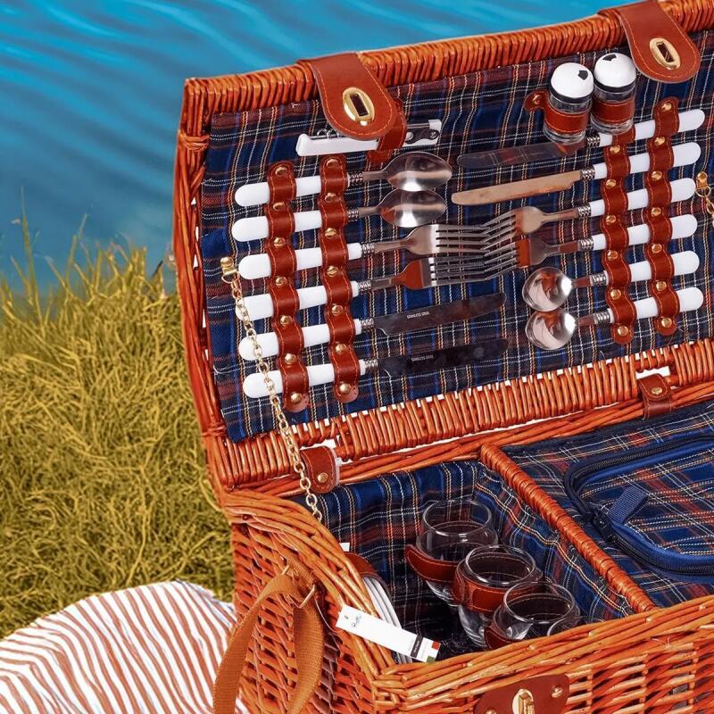 Perotti Picno Italy 4 Kişilik Piknik Sepeti Koyu Kahve - 2