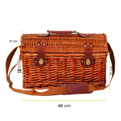 Perotti Picno Italy 4 Kişilik Piknik Sepeti Koyu Kahve - 3