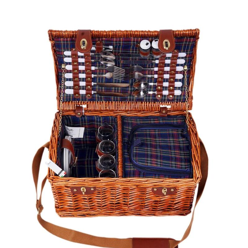 Perotti Picno Italy 4 Kişilik Piknik Sepeti Koyu Kahve - 4