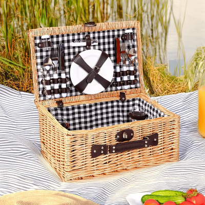 Perotti Picno Italy 4 Kişilik Siyah Astarlı Piknik Sepeti - PEROTTI