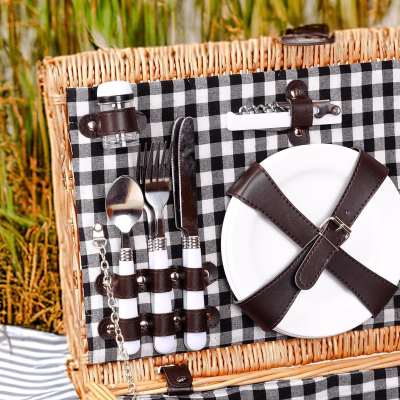 Perotti Picno Italy 4 Kişilik Siyah Astarlı Piknik Sepeti - 4