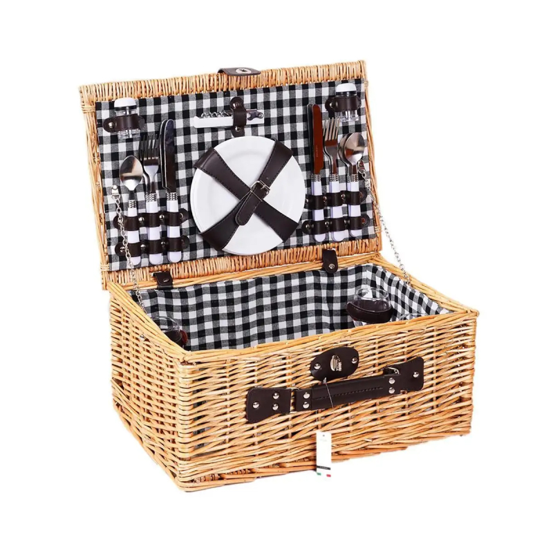 Perotti Picno Italy 4 Kişilik Siyah Astarlı Piknik Sepeti - 6