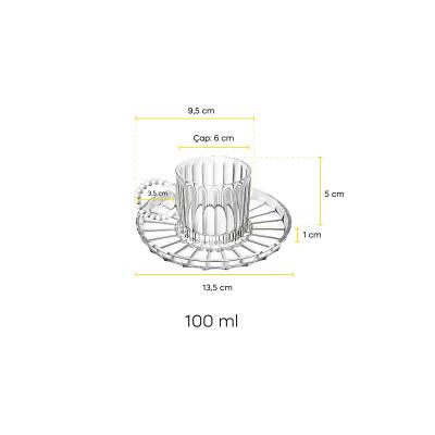 Perotti Ringo Line Lüster 6 Kişilik Kahve Fincan Takımı 100 ml - 6