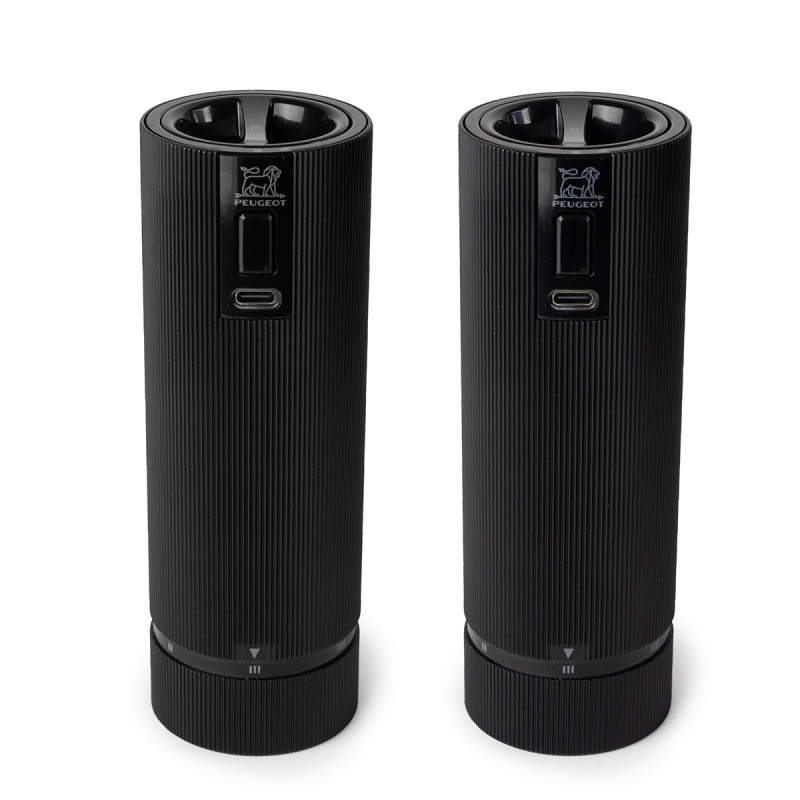 Peugeot Night Duo Elektrikli Karabiber Ve Tuz Değirmeni Mat Siyah 18 cm - 1