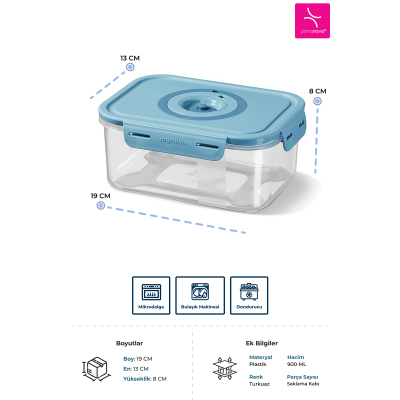 Primanova Royal Seoul Taze Ürün Saklama Kabı Pp 900 ml Gıda ile Temasa Uygundur - 5