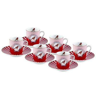 Roy King Qush 12 Parça 6 Kişilik Kahve Fincan Takımı 90 ml - ROY KING