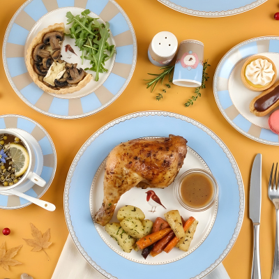 Roy King Qush Blue 48 Parça 6 Kişilik Kahvaltı Takımı - 3