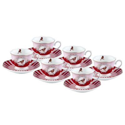 Roy King Uccello 12 Parça 6 Kişilik Kahve Fincan Takımı 90 ml - ROY KING