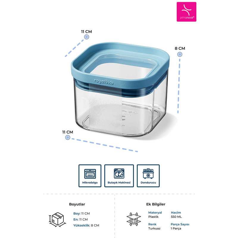 Royal Seoul Kuru Gıda Saklama Kabı Pp 550 ml Gıda ile Temasa