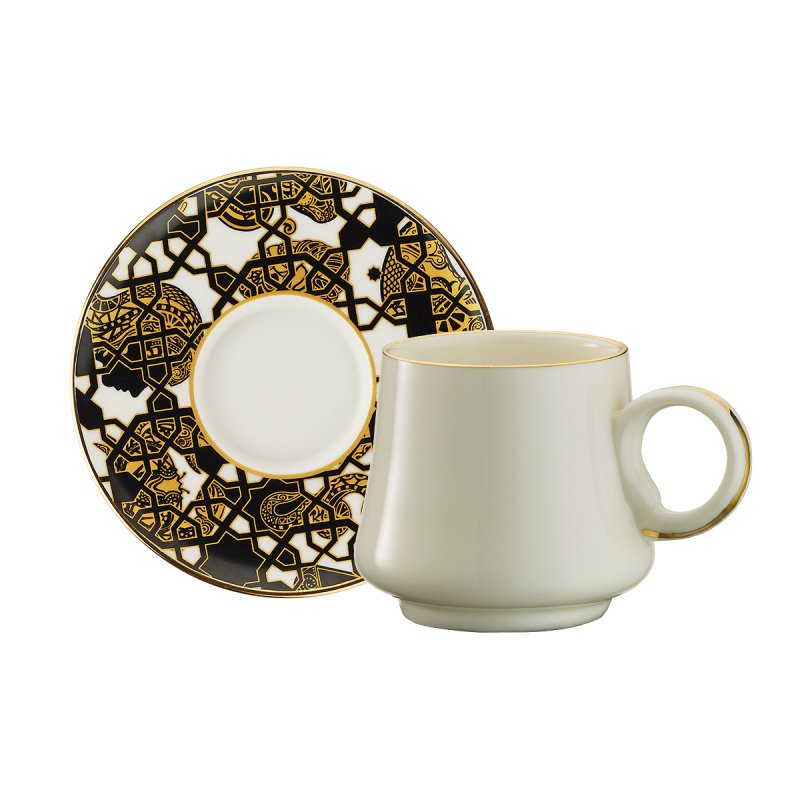 Sandro Moreno 1453 Burçlar Double Yüzük Gold 12 Parça 6 Kişilik Kahve Fincan Takımı 120 ml - 1