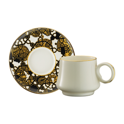 Sandro Moreno 1453 Burçlar Yüzük Gold 12 Parça 6 Kişilik Kahve Fincan Takımı 90 ml - 1