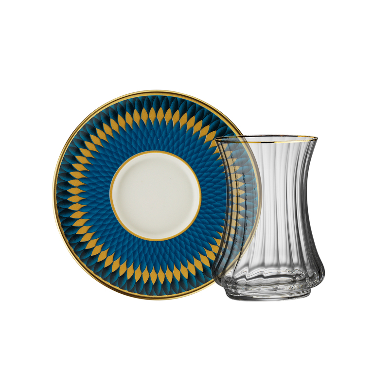 Sandro Moreno 1453 Farfar Optik 12 Parça 6 Kişilik Çay Seti 110 ml - 4