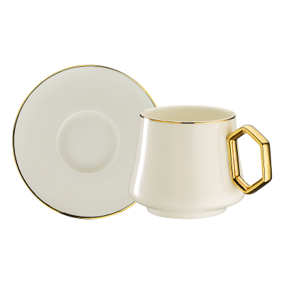 Sandro Moreno 1453 Line Gold Double Geometrik 4 Parça 2 Kişilik Kahve Fincan Takımı 120 ml - 1