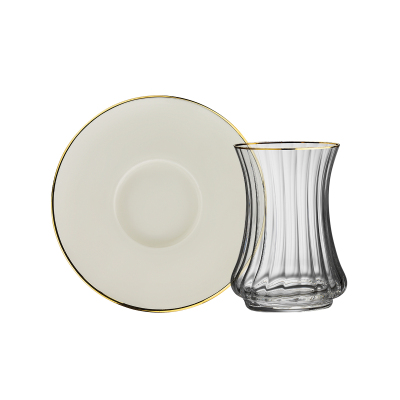 Sandro Moreno 1453 Line Gold Optik 12 Parça 6 Kişilik Çay Seti 110 ml - 1