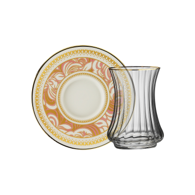 Sandro Moreno 1453 Şal Optik 12 Parça 6 Kişilik Çay Seti 110 ml - 4