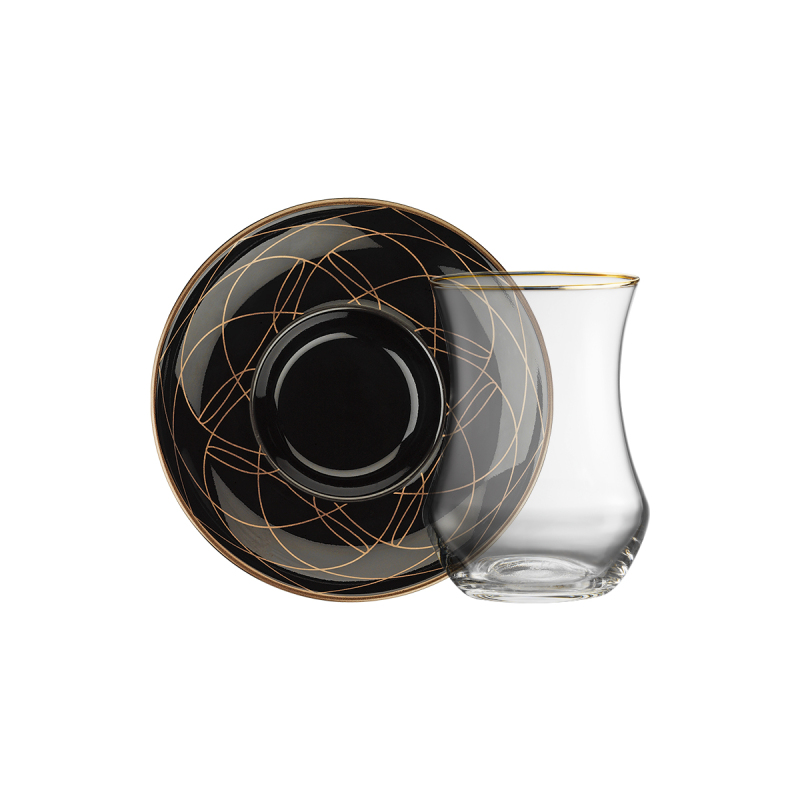 Sandro Moreno 1898 Davinci Siyah 12 Parça 6 Kişilik Çay Seti 150 ml - 5