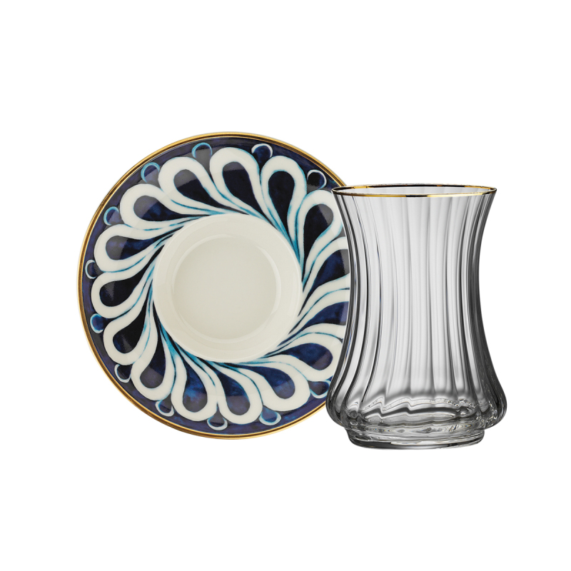 Sandro Moreno 1898 İznik Optik 12 Parça 6 Kişilik Çay Seti 150 ml - 1