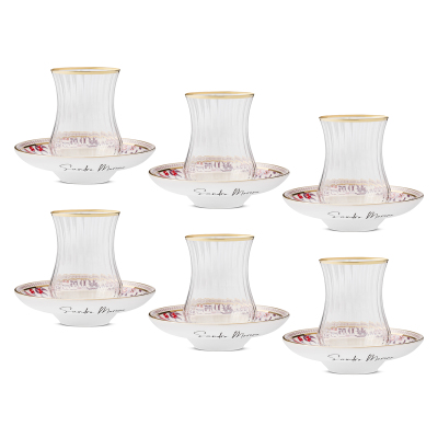 Sandro Moreno 1898 Mistik Gold Optik 12 Parça 6 Kişilik Çay Seti 150 ml - 5
