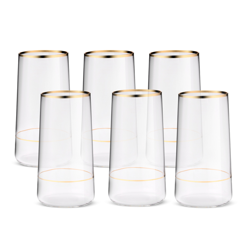 Sandro Moreno Dolce Vita 6'lı Meşrubat Bardağı Çift Gold 390 cc - 2