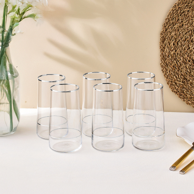 Sandro Moreno Dolce Vita 6'lı Meşrubat Bardağı Çift Platin 540 cc - SANDRO MORENO