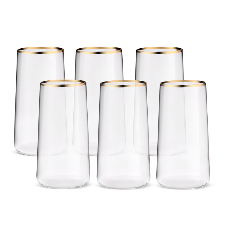 Sandro Moreno Dolce Vita 6'lı Meşrubat Bardağı Gold 540 cc - 3