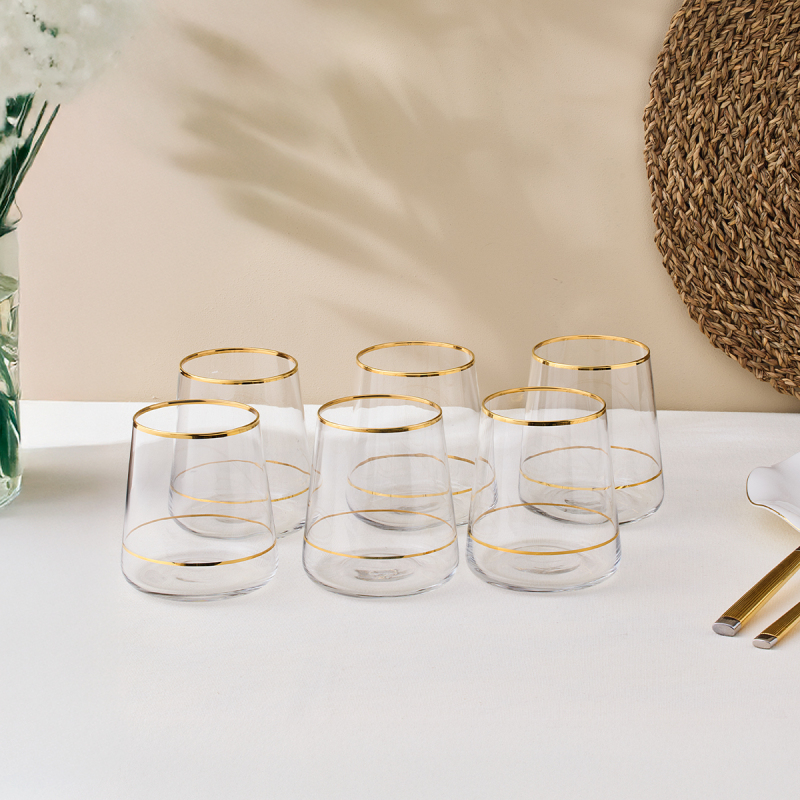 Sandro Moreno Dolce Vita 6'lı Su Bardağı Çift Gold 380 cc - 1