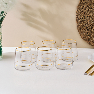 Sandro Moreno Dolce Vita 6'lı Su Bardağı Çift Gold 380 cc - SANDRO MORENO