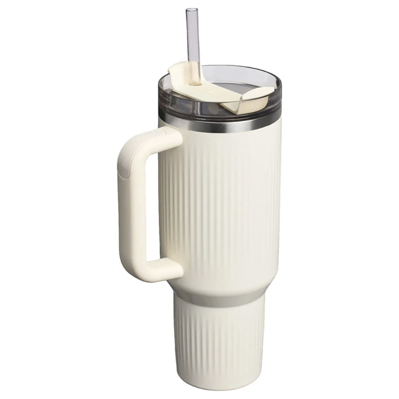 Stanley Quencher Fluted Pipetli Termos Bardak 1.18 Lt Krem - 2