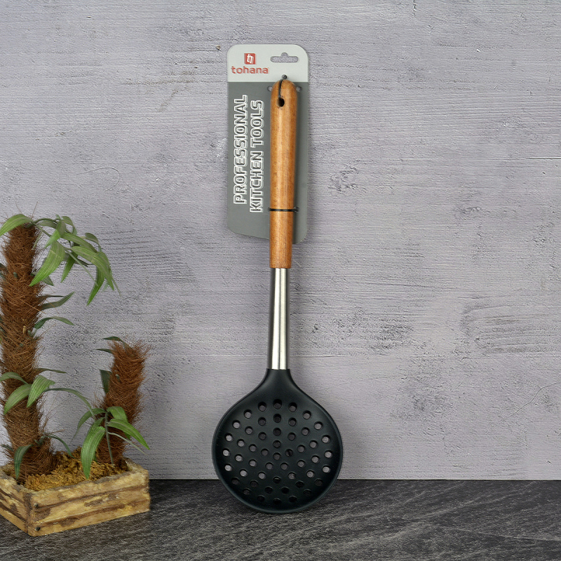 Tohana Ahşap Saplı Silikon Kevgir - 1