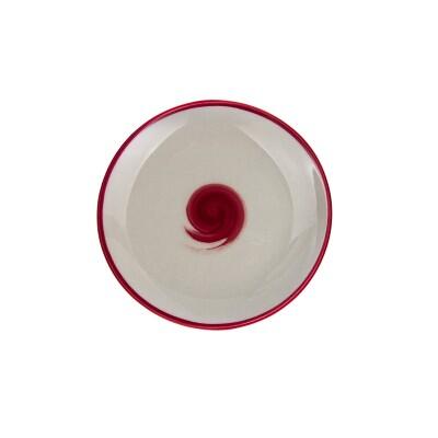 Tulu 15 Cm Klasik Düz Porselen Tabak Soft 36 Kırmızı - TULU