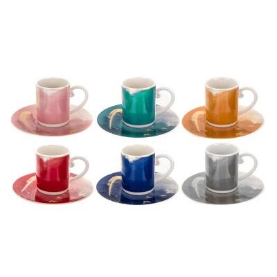 Tulu 6 Parça Renkli Kahve Seti - TULU