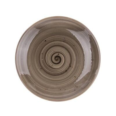 Tulu Antik Gri Kahve Servis Tabak 26 Cm - TULU