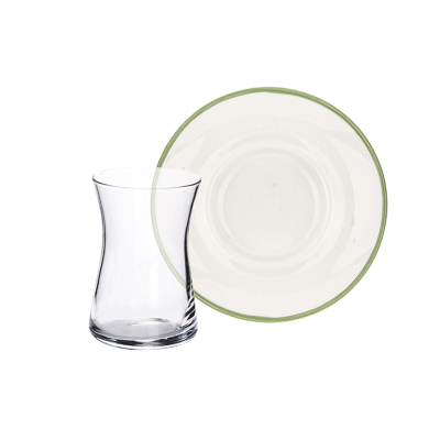 Tulu Beyza Çagla Yeşili 12 Parça 6 Kişilik Çay Seti - TULU PORSELEN