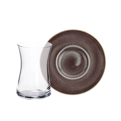 Tulu Heybeli 12 Parça Çay Seti Kristal Kahve - TULU PORSELEN