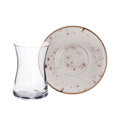 Tulu Heybeli 12 Parça Çay Seti Reactive 46 - TULU PORSELEN