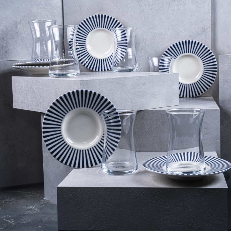 Tulu Heybeli 6 Kişilik 12 Parça Çay Seti 160 ml - 2