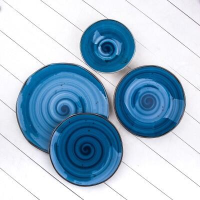 Tulu Organik Yemek Seti 24 Parça Reactive 93 Mavi - TULU