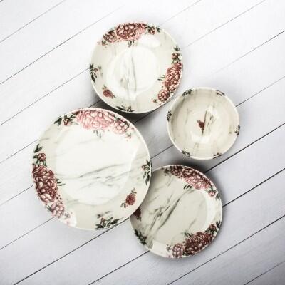 Tulu Porselen 24 Parça Yemek Takımı DB0005 - TULU