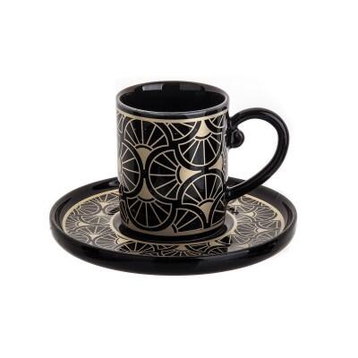 Tulu Porselen Semazen Form 6 Parça Türk Kahve Fincan Takımı - TULU