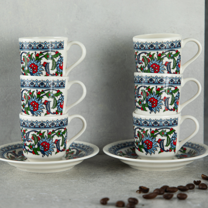 Tulu Topkapı Semazen 12 Parça 6 Kişilik Kahve Fincan Takımı 70 ml - 4