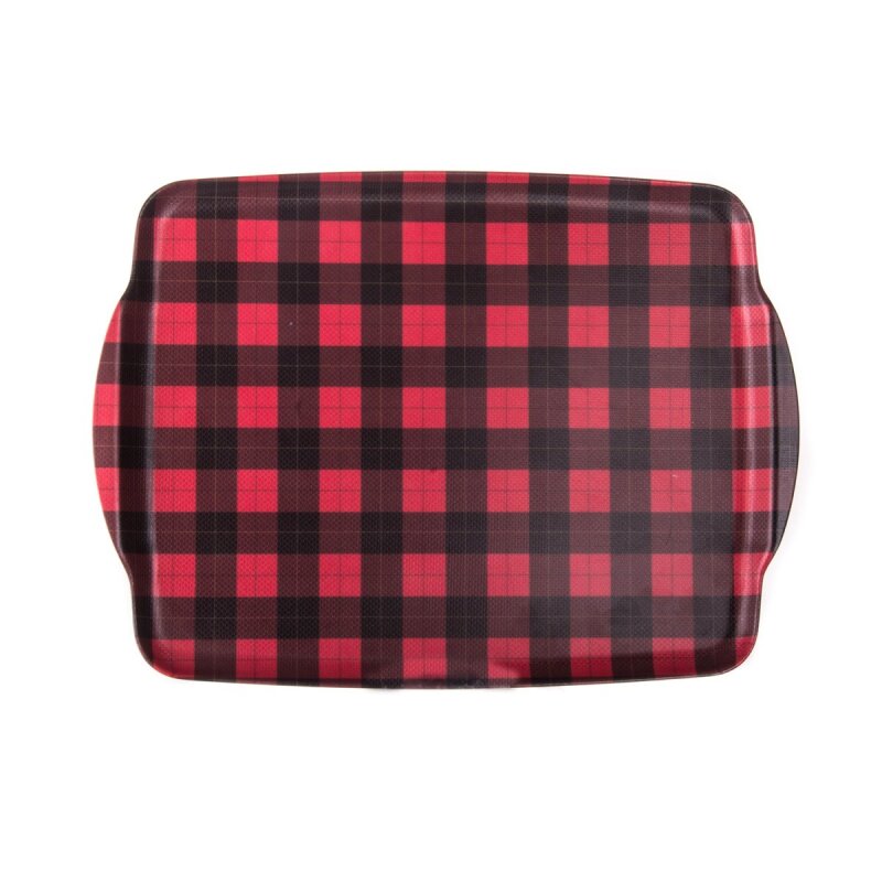 Ultraform Melamin Ekose Krmz Tepsı Kulplu 30X41Cm - 1