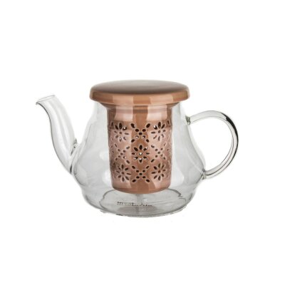 Ultraform Porselen Süzgeçli Kapaklı Demlik Pembe - ULTRAFORM