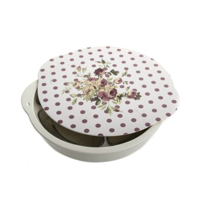 Ultraform Yuvarlak Kahvaltılık Pink Flower - ULTRAFORM