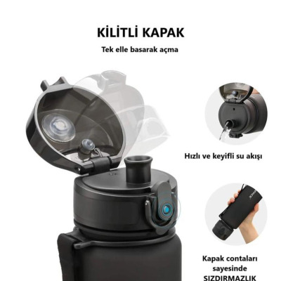 Uzspace Tritan Matara Açık Pembe 1000 ml - 5