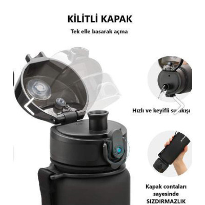 Uzspace Tritan Matara Fanastik Kırmızı 1000 ml - 3