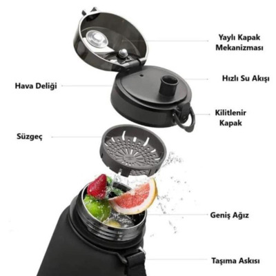 Uzspace Tritan Matara Fanastik Kırmızı 1000 ml - 2